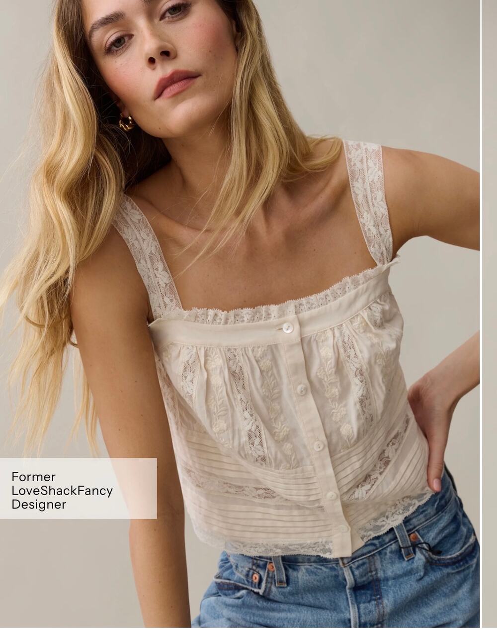 sorella few Moda misty Cotton Top cream $197 sz 4